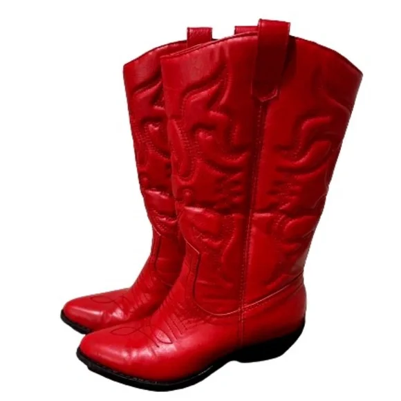Striking Red Cowgirl Western boots! Size 5.5 - Picture 2 of 8